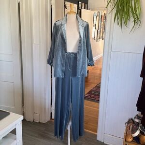 NWOT Skies Are Blue Velvet Pantsuit in Slate